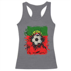 Portugal Soccer Racerback Tank Top Portuguese Flag Soccer Ball Futebol TS10 Charcoal Print Your Wear