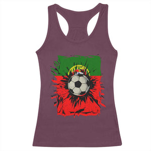 Portugal Soccer Racerback Tank Top Portuguese Flag Soccer Ball Futebol TS10 Maroon Print Your Wear