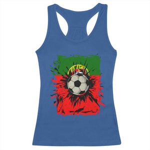 Portugal Soccer Racerback Tank Top Portuguese Flag Soccer Ball Futebol TS10 Royal Blue Print Your Wear