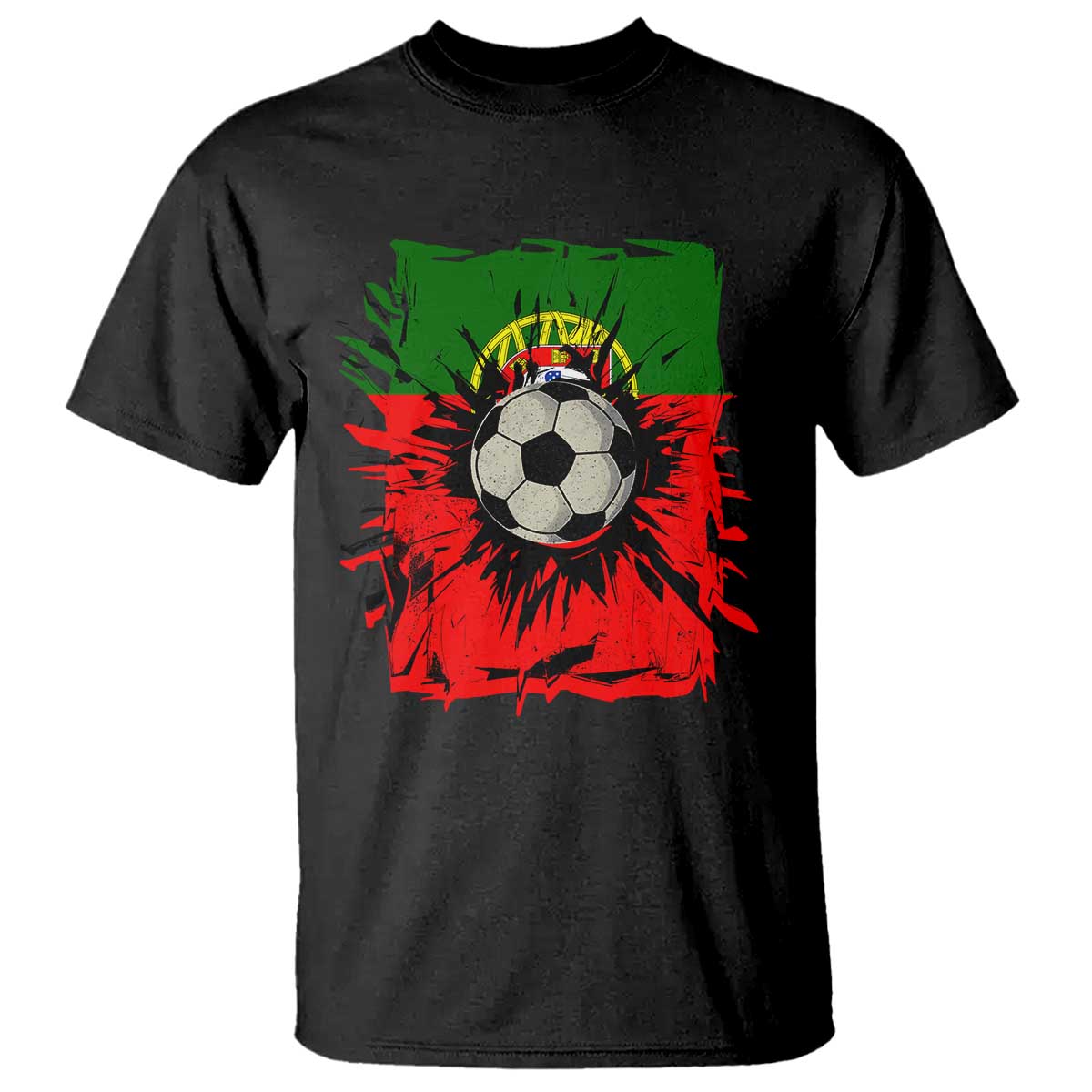 Portugal Soccer T Shirt Portuguese Flag Soccer Ball Futebol TS10 Black Print Your Wear