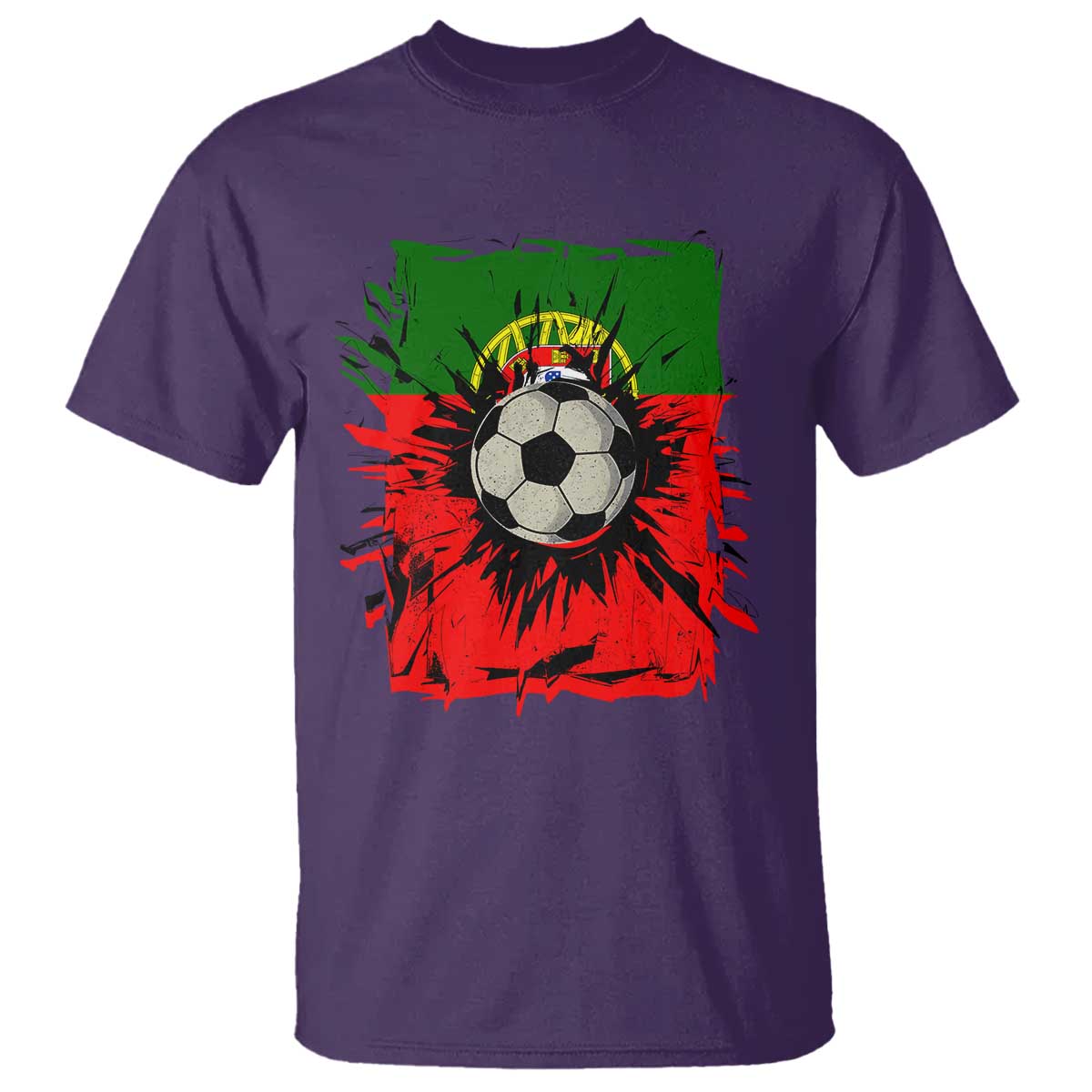 Portugal Soccer T Shirt Portuguese Flag Soccer Ball Futebol TS10 Purple Print Your Wear