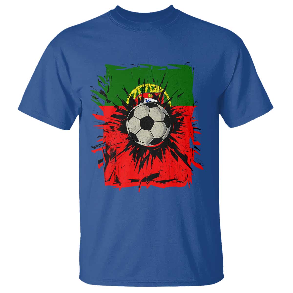 Portugal Soccer T Shirt Portuguese Flag Soccer Ball Futebol TS10 Royal Blue Print Your Wear