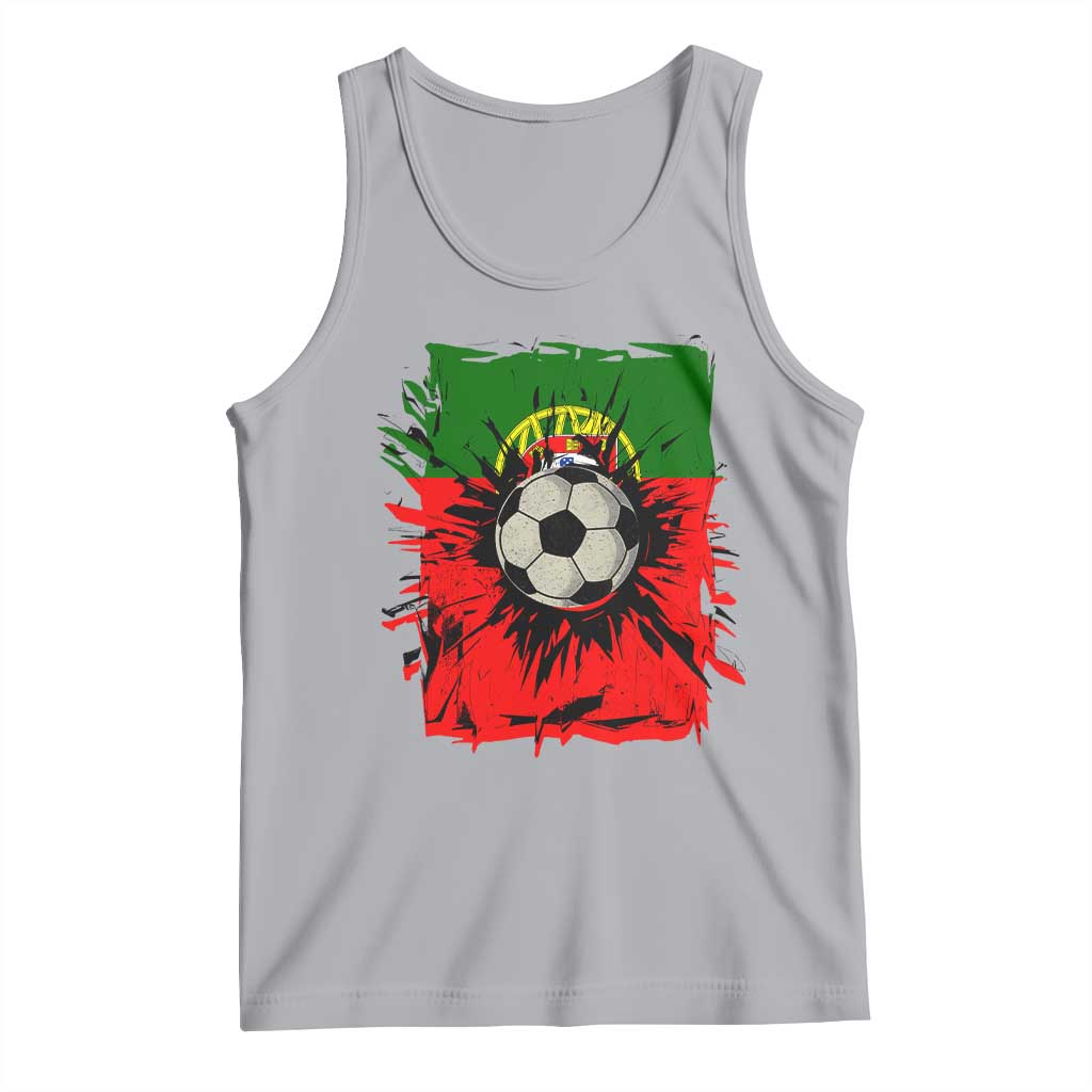 Portugal Soccer Tank Top Portuguese Flag Soccer Ball Futebol TS10 Athletic Heather Print Your Wear