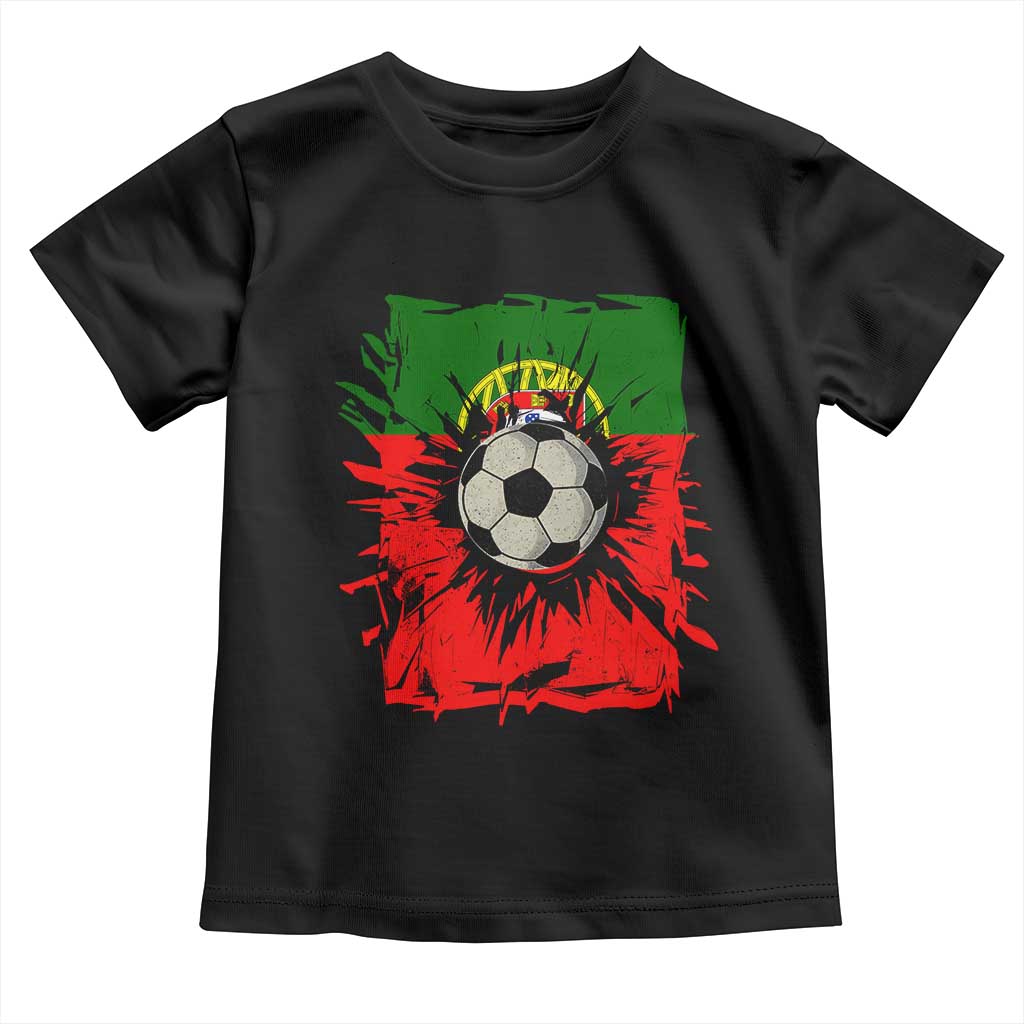 Portugal Soccer Toddler T Shirt Portuguese Flag Soccer Ball Futebol TS10 Black Print Your Wear