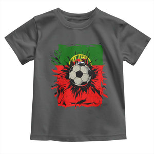 Portugal Soccer Toddler T Shirt Portuguese Flag Soccer Ball Futebol TS10 Dark Heather Print Your Wear