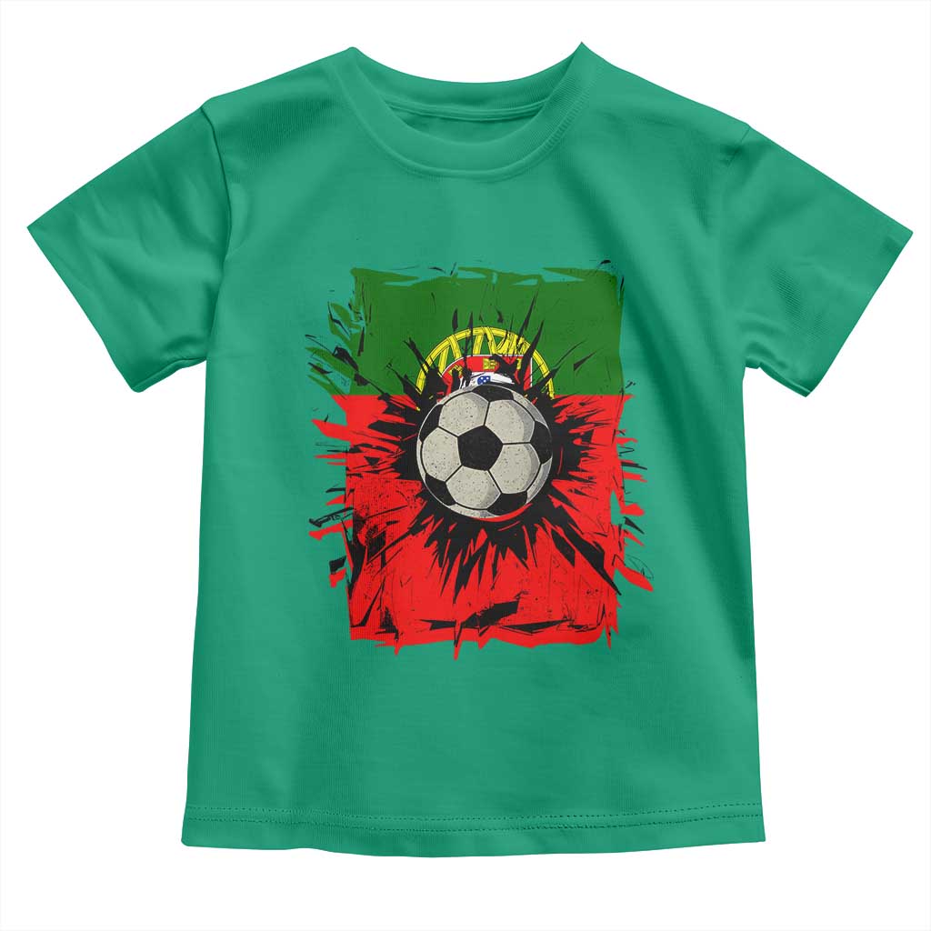 Portugal Soccer Toddler T Shirt Portuguese Flag Soccer Ball Futebol TS10 Irish Green Print Your Wear