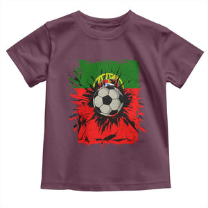 Portugal Soccer Toddler T Shirt Portuguese Flag Soccer Ball Futebol TS10 Maroon Print Your Wear