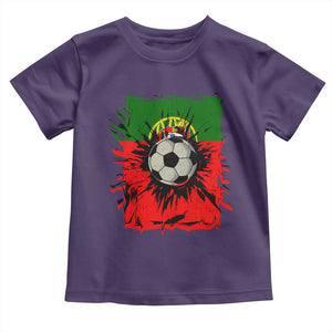 Portugal Soccer Toddler T Shirt Portuguese Flag Soccer Ball Futebol TS10 Purple Print Your Wear