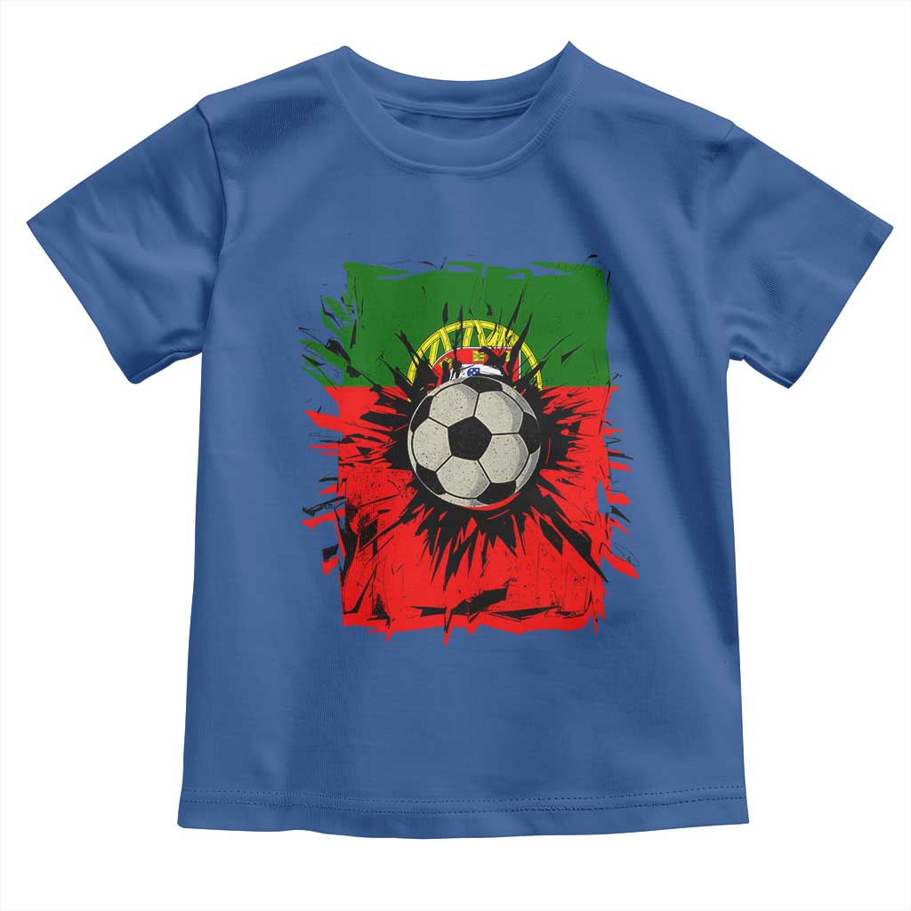Portugal Soccer Toddler T Shirt Portuguese Flag Soccer Ball Futebol TS10 Royal Blue Print Your Wear