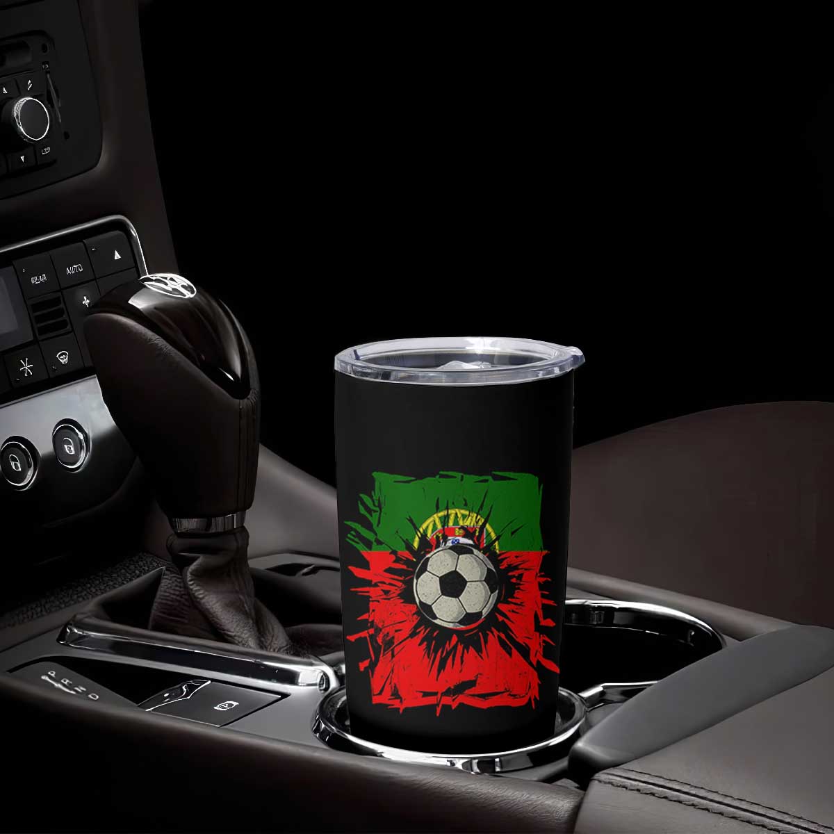 Portugal Soccer Tumbler Cup Portuguese Flag Soccer Ball Futebol TS10 Print Your Wear