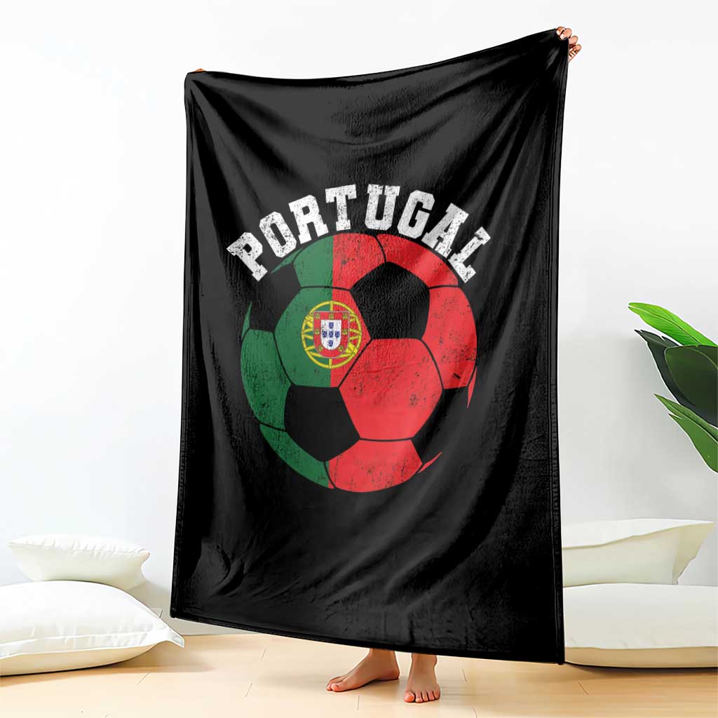 Portugal Soccer Throw Blanket Portuguese Flag Soccer Ball Futebol Football Fan TS10 Print Your Wear