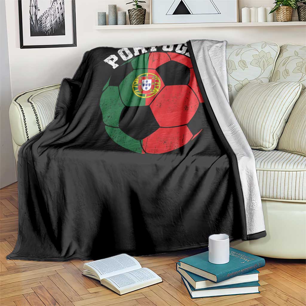 Portugal Soccer Throw Blanket Portuguese Flag Soccer Ball Futebol Football Fan TS10 Print Your Wear