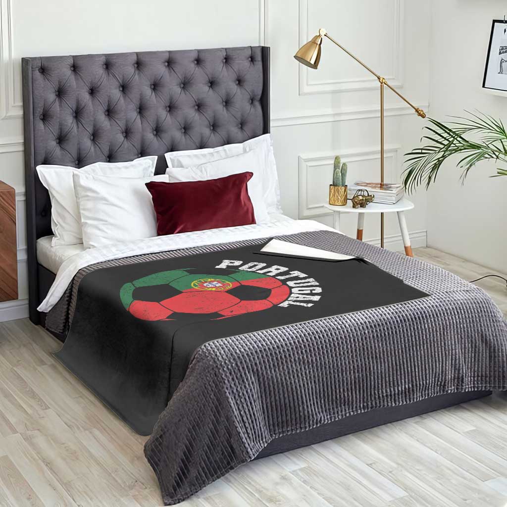 Portugal Soccer Throw Blanket Portuguese Flag Soccer Ball Futebol Football Fan TS10 Print Your Wear