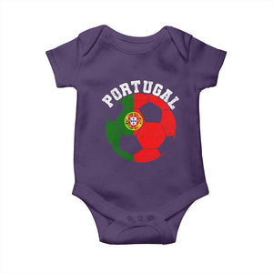 Portugal Soccer Baby Onesie Portuguese Flag Soccer Ball Futebol Football Fan TS10 Purple Print Your Wear