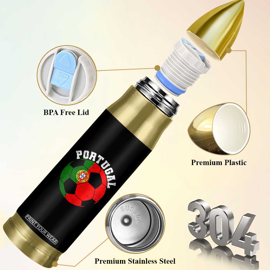 Portugal Soccer Bullet Tumbler Portuguese Flag Soccer Ball Futebol Football Fan TS10 Print Your Wear
