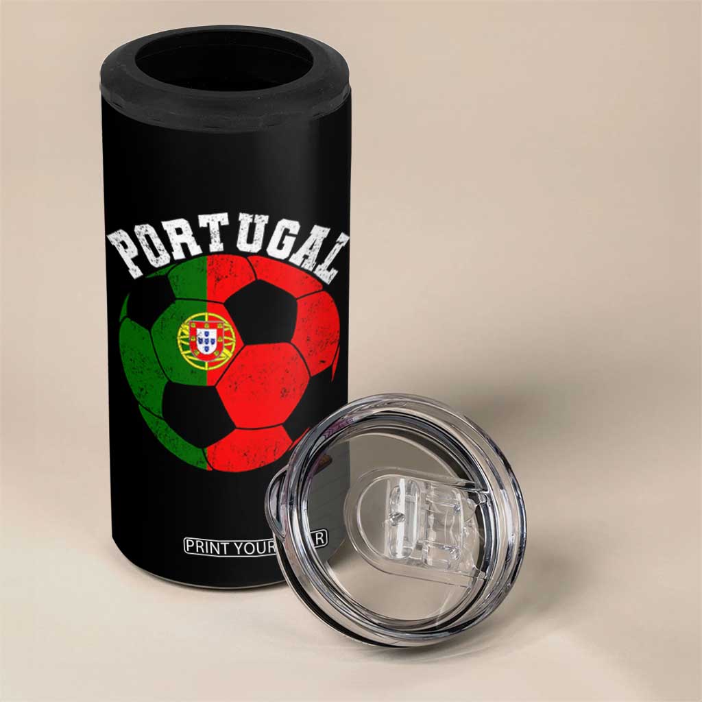 Portugal Soccer 4 in 1 Can Cooler Tumbler Portuguese Flag Soccer Ball Futebol Football Fan TS10 Print Your Wear