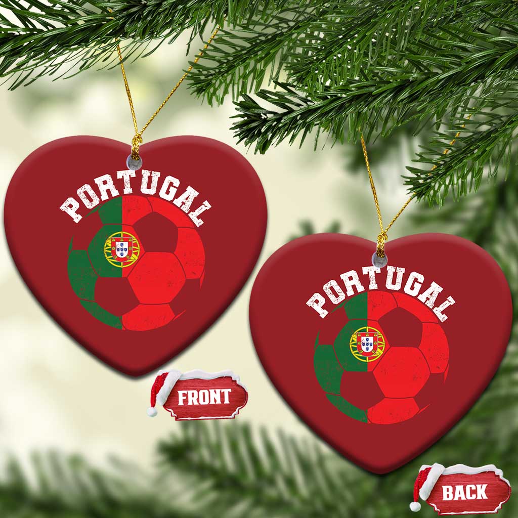 Portugal Soccer Christmas Ornament Portuguese Flag Soccer Ball Futebol Football Fan TS10 Heart Red Print Your Wear