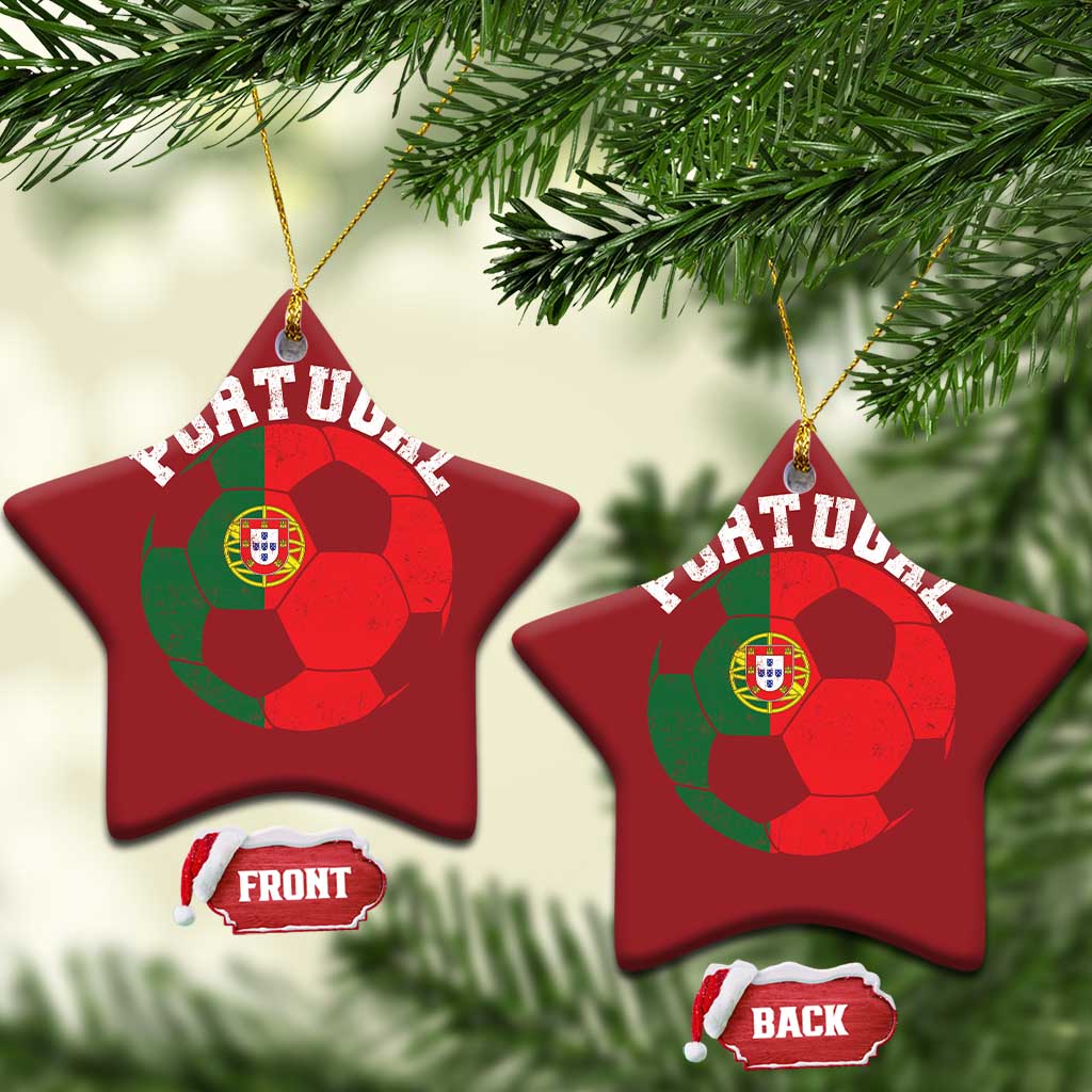 Portugal Soccer Christmas Ornament Portuguese Flag Soccer Ball Futebol Football Fan TS10 Star Red Print Your Wear