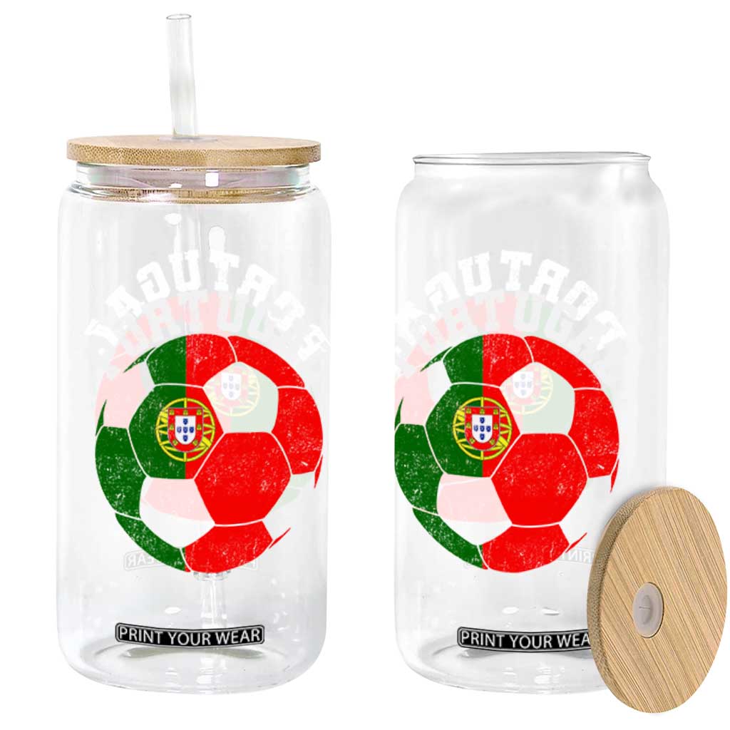 Portugal Soccer Glass Can Portuguese Flag Soccer Ball Futebol Football Fan TS10 Print Your Wear