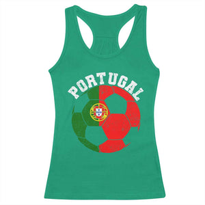 Portugal Soccer Racerback Tank Top Portuguese Flag Soccer Ball Futebol Football Fan TS10 Irish Green Print Your Wear