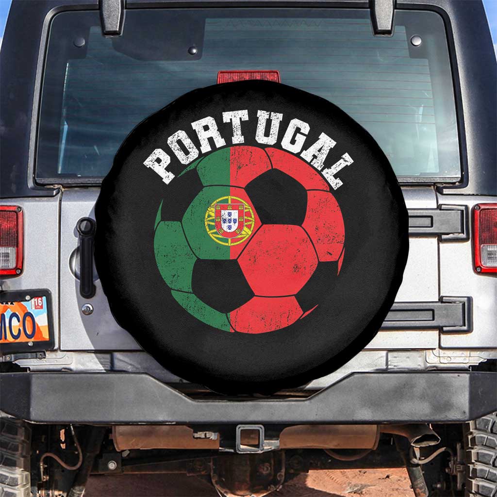 Portugal Soccer Spare Tire Cover Portuguese Flag Soccer Ball Futebol Football Fan TS10 No hole Black Print Your Wear