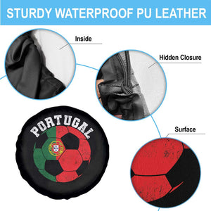 Portugal Soccer Spare Tire Cover Portuguese Flag Soccer Ball Futebol Football Fan TS10 Print Your Wear