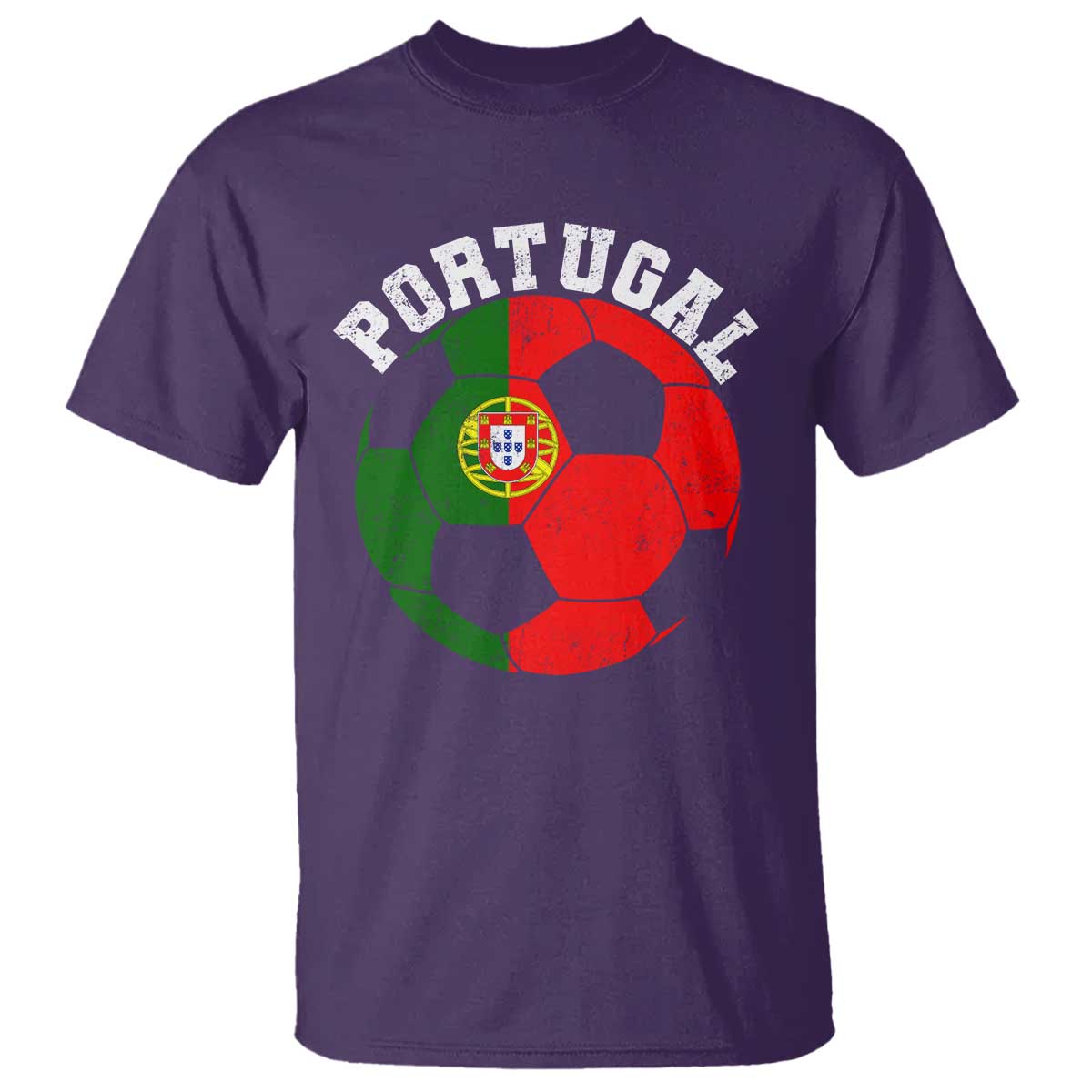Portugal Soccer T Shirt Portuguese Flag Soccer Ball Futebol Football Fan TS10 Purple Print Your Wear