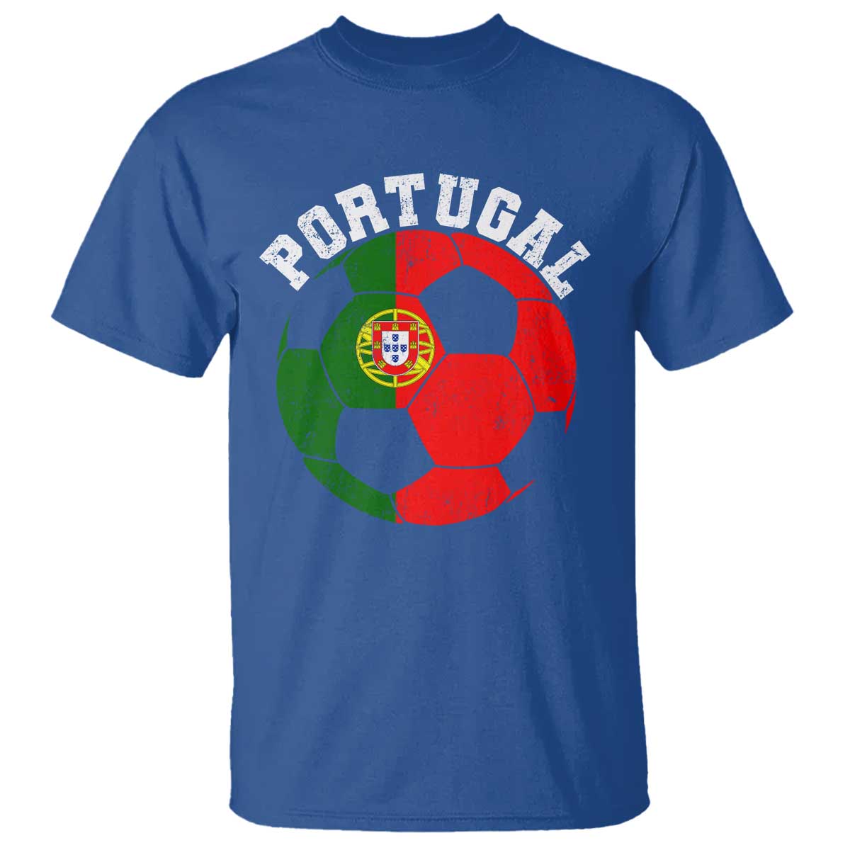 Portugal Soccer T Shirt Portuguese Flag Soccer Ball Futebol Football Fan TS10 Royal Blue Print Your Wear
