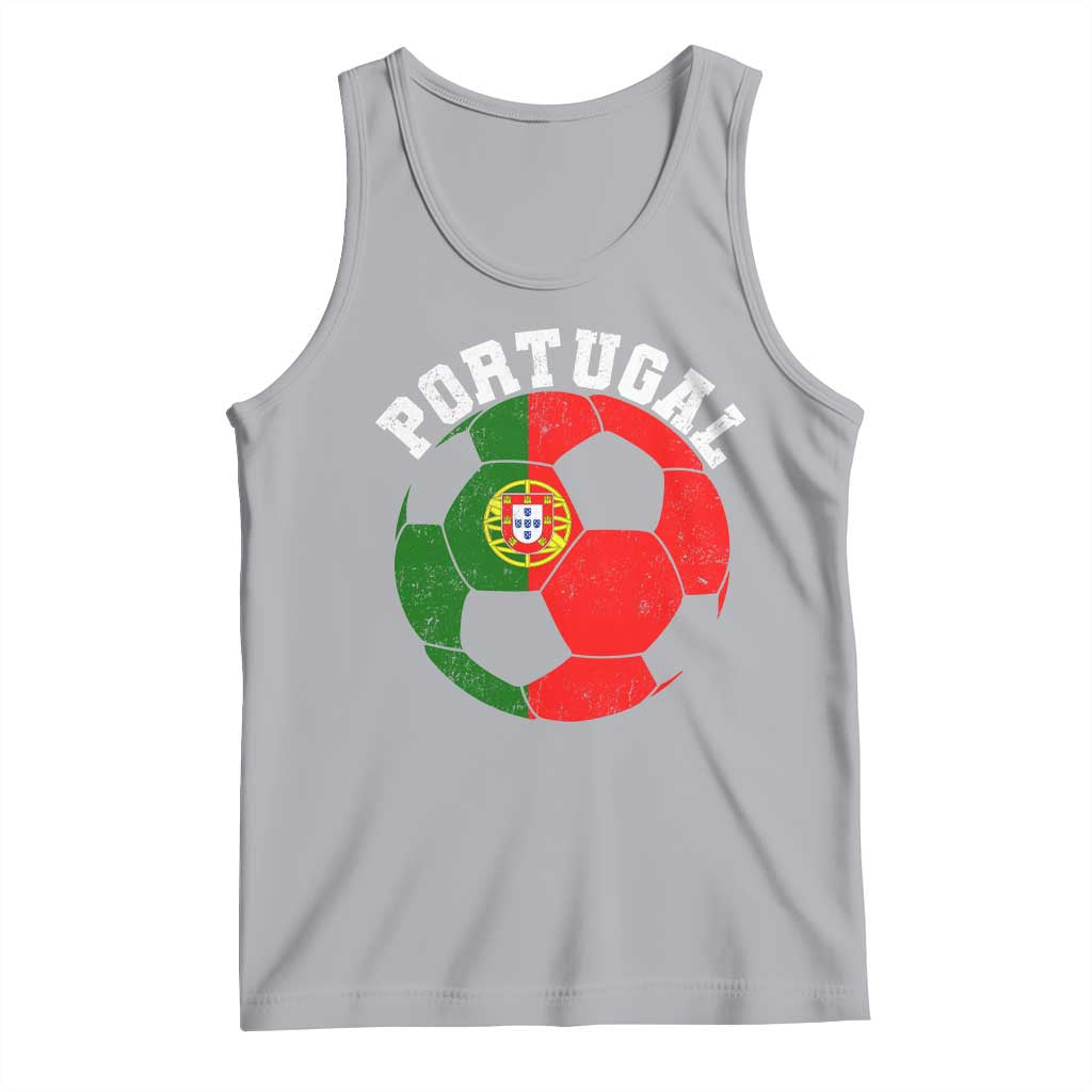 Portugal Soccer Tank Top Portuguese Flag Soccer Ball Futebol Football Fan TS10 Athletic Heather Print Your Wear