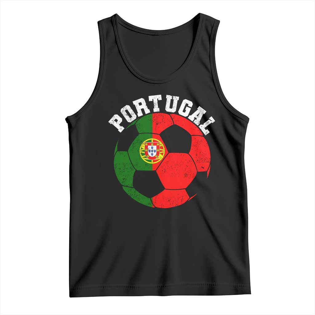 Portugal Soccer Tank Top Portuguese Flag Soccer Ball Futebol Football Fan TS10 Black Print Your Wear