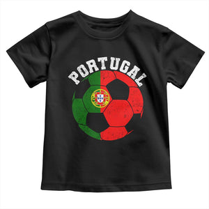 Portugal Soccer Toddler T Shirt Portuguese Flag Soccer Ball Futebol Football Fan TS10 Black Print Your Wear