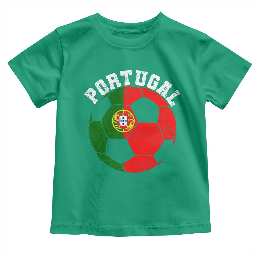 Portugal Soccer Toddler T Shirt Portuguese Flag Soccer Ball Futebol Football Fan TS10 Irish Green Print Your Wear