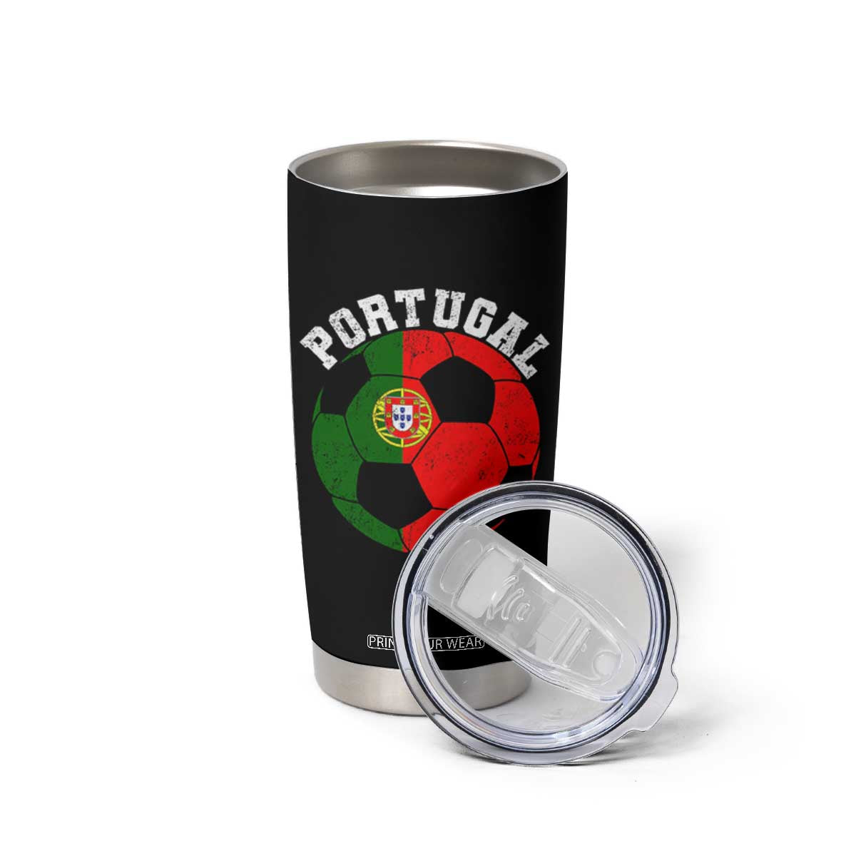 Portugal Soccer Tumbler Cup Portuguese Flag Soccer Ball Futebol Football Fan TS10 Print Your Wear
