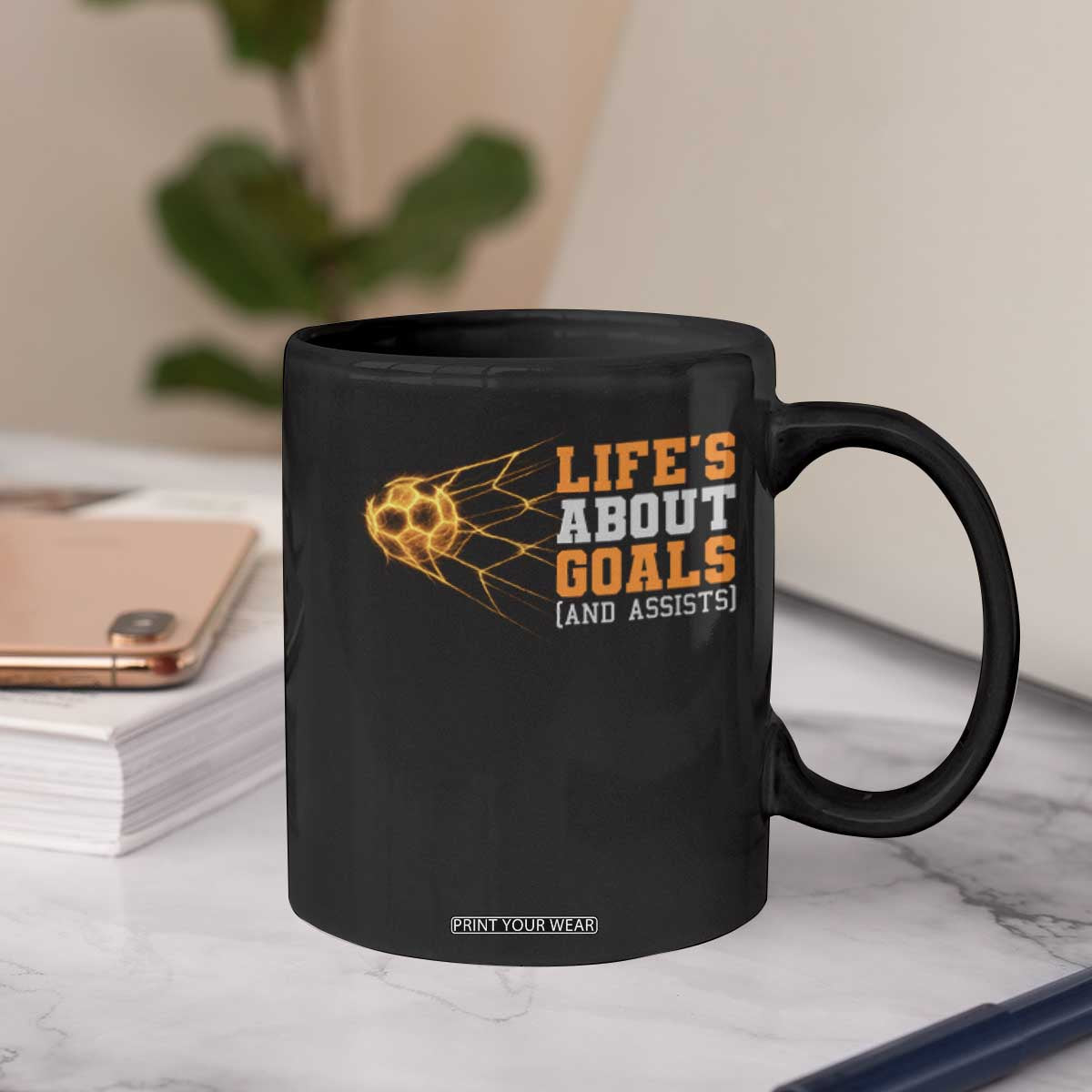 Funny Soccer Coffee Mug Life Is About Goals And Assists Youth Soccer TS10 Print Your Wear
