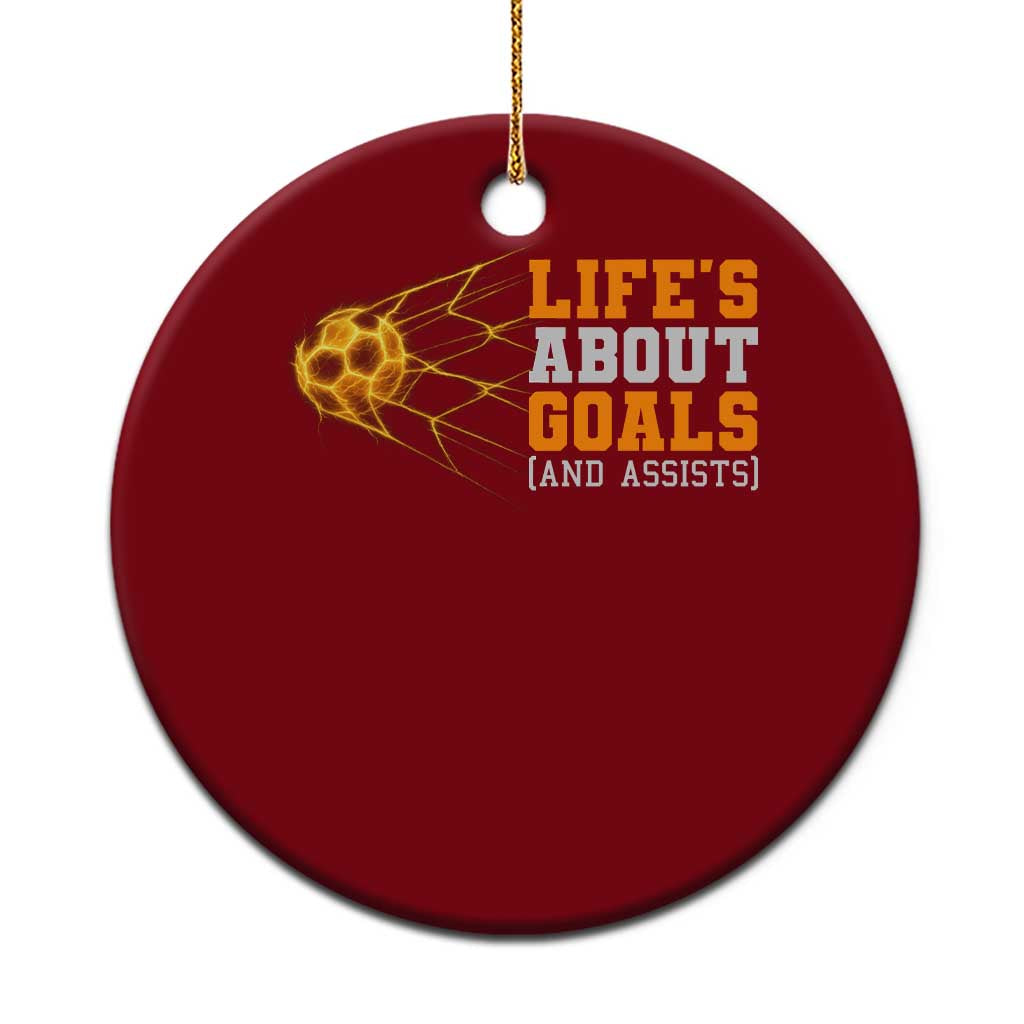 Funny Soccer Ceramic Ornament Life Is About Goals And Assists Youth Soccer TS10 1pc Red Print Your Wear