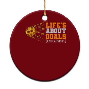 Funny Soccer Ceramic Ornament Life Is About Goals And Assists Youth Soccer TS10 1pc Red Print Your Wear