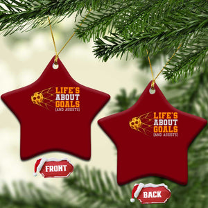 Funny Soccer Ceramic Ornament Life Is About Goals And Assists Youth Soccer TS10 Print Your Wear
