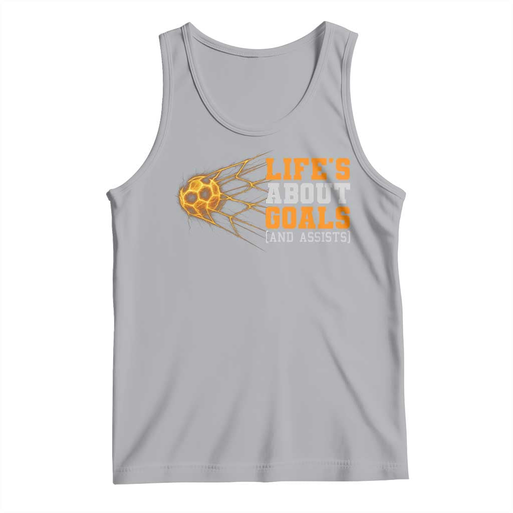 Funny Soccer Tank Top Life Is About Goals And Assists Youth Soccer TS10 Athletic Heather Print Your Wear