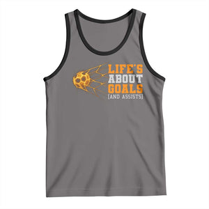 Funny Soccer Tank Top Life Is About Goals And Assists Youth Soccer TS10 Deep Heather Black Print Your Wear
