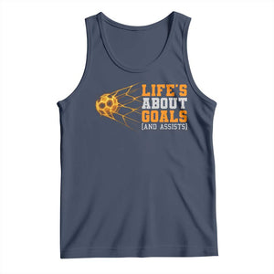 Funny Soccer Tank Top Life Is About Goals And Assists Youth Soccer TS10 Navy Print Your Wear