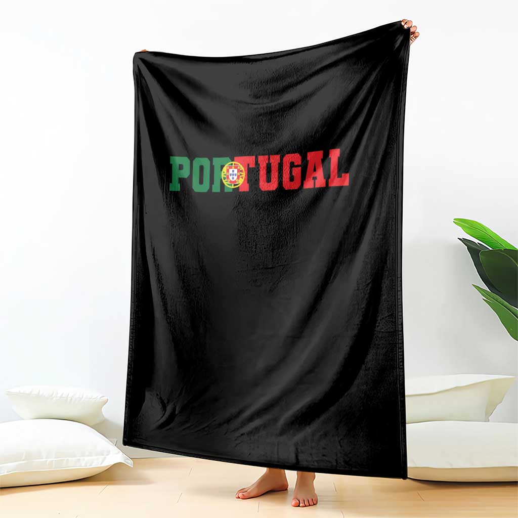 Vintage Portugal Throw Blanket Classic Portuguese Flag Retro Varsity Futebol TS10 Print Your Wear