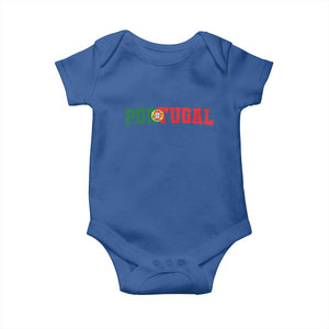 Vintage Portugal Baby Onesie Classic Portuguese Flag Retro Varsity Futebol TS10 Royal Blue Print Your Wear