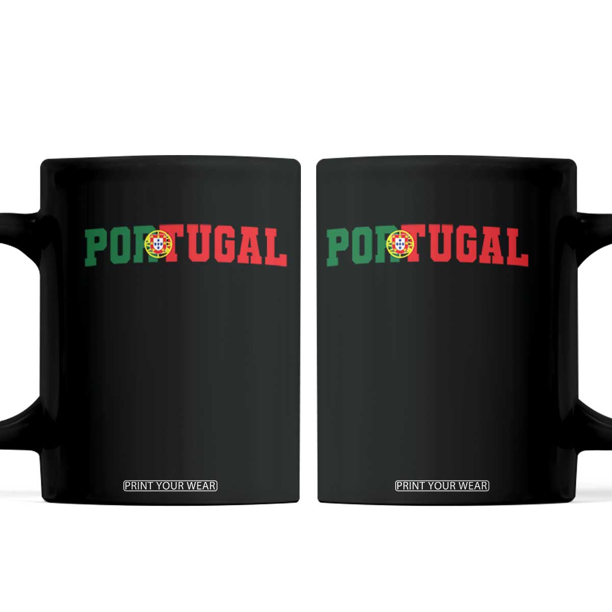 Vintage Portugal Coffee Mug Classic Portuguese Flag Retro Varsity Futebol TS10 Black Print Your Wear