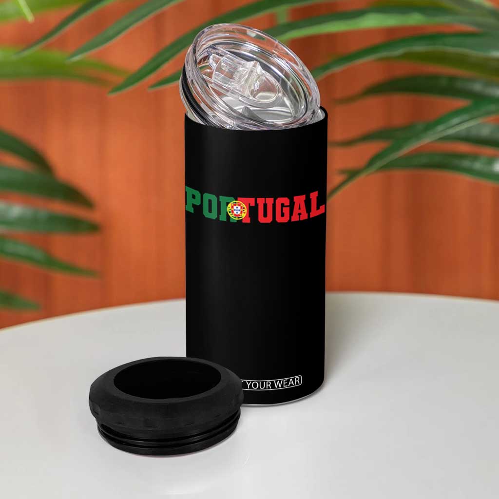 Vintage Portugal 4 in 1 Can Cooler Tumbler Classic Portuguese Flag Retro Varsity Futebol TS10 Print Your Wear