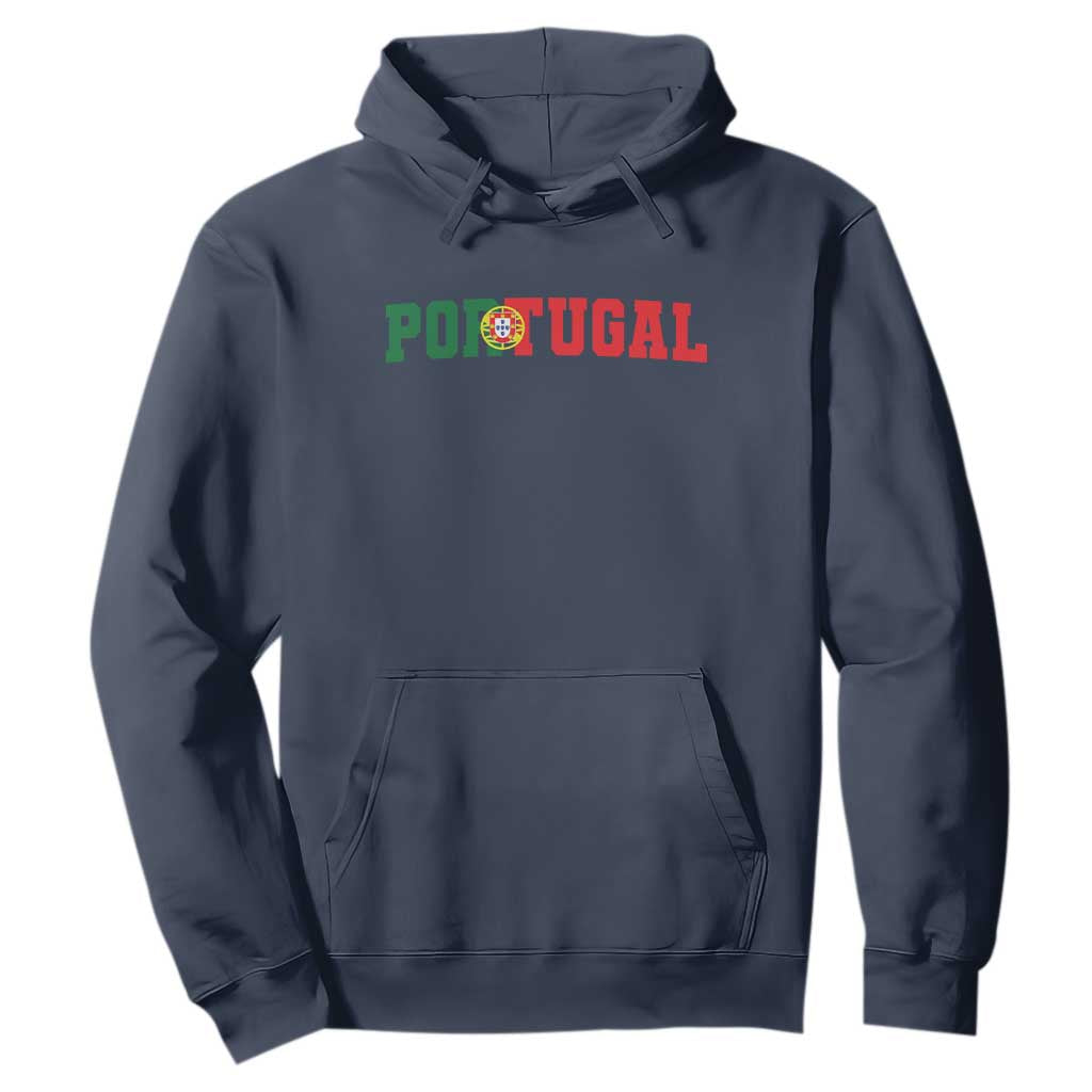 Vintage Portugal Hoodie Classic Portuguese Flag Retro Varsity Futebol TS10 Navy Print Your Wear