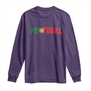 Vintage Portugal Long Sleeve Shirt Classic Portuguese Flag Retro Varsity Futebol TS10 Purple Print Your Wear