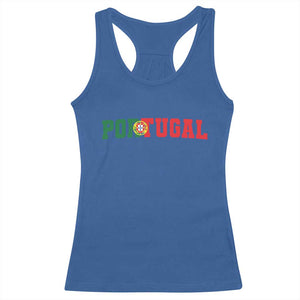 Vintage Portugal Racerback Tank Top Classic Portuguese Flag Retro Varsity Futebol TS10 Royal Blue Print Your Wear