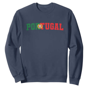 Vintage Portugal Sweatshirt Classic Portuguese Flag Retro Varsity Futebol TS10 Navy Print Your Wear