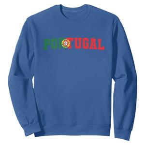 Vintage Portugal Sweatshirt Classic Portuguese Flag Retro Varsity Futebol TS10 Royal Blue Print Your Wear