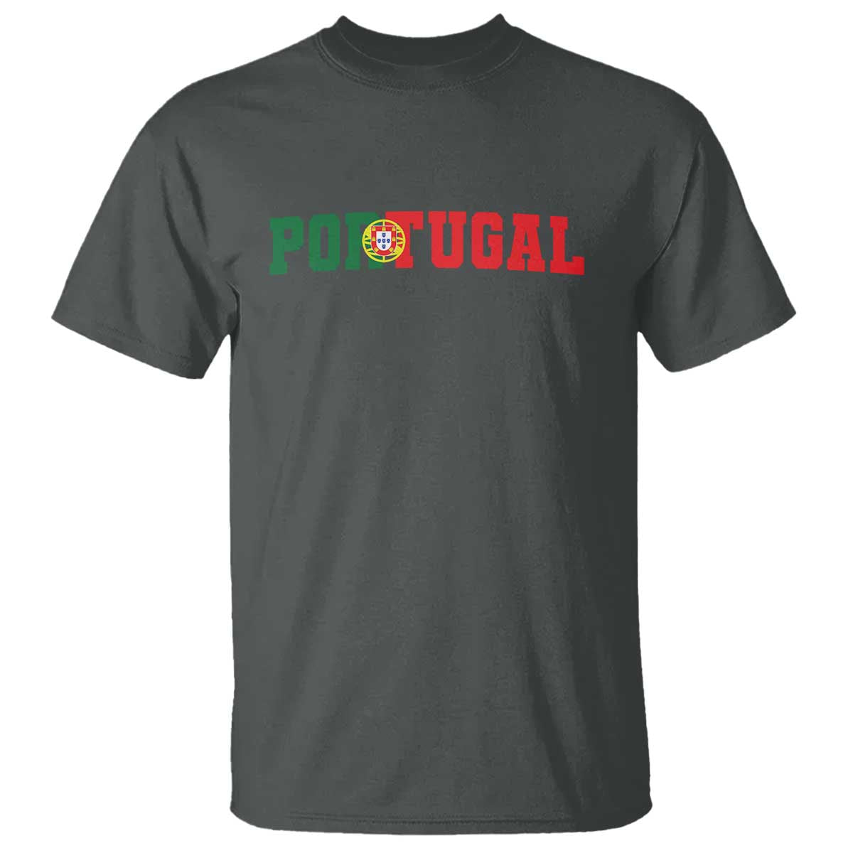 Vintage Portugal T Shirt Classic Portuguese Flag Retro Varsity Futebol TS10 Dark Heather Print Your Wear
